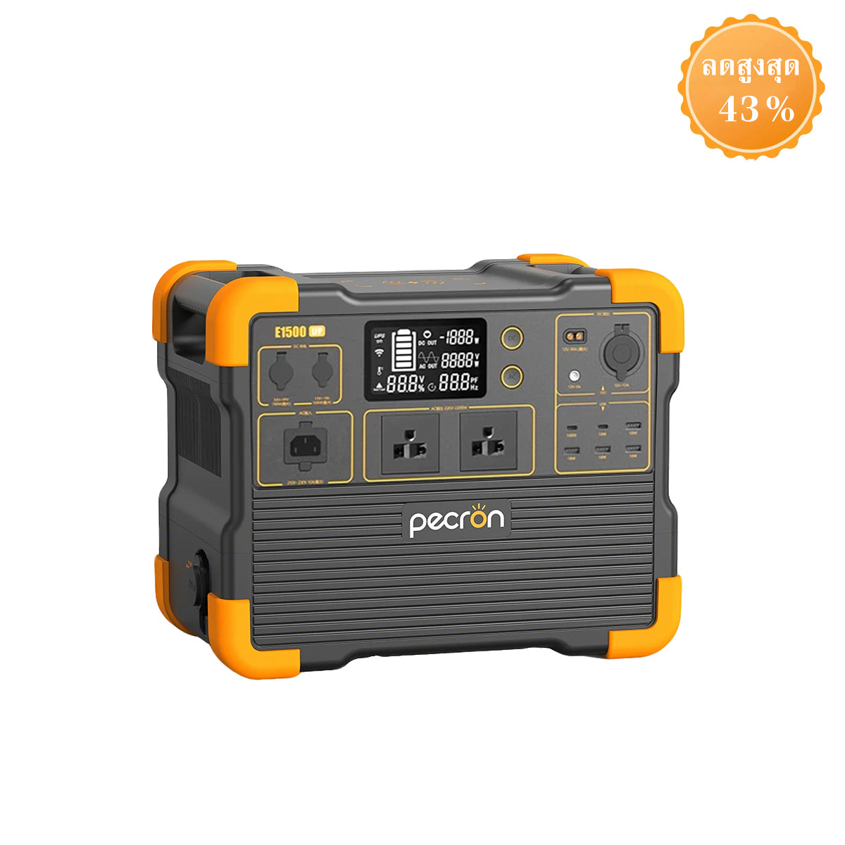 【เก็บเงินปลายทาง】Pecron E1500LFP เครื่องสำรองไฟพกพา Power Station 2200W1536WHSolar Powerbox แบตเตอรี่สำรองพกพา แหล่งจ่ายไฟฉุกเฉิน สำหรับแคมป์ปิ้ง ฉุกเฉินบ้าน
