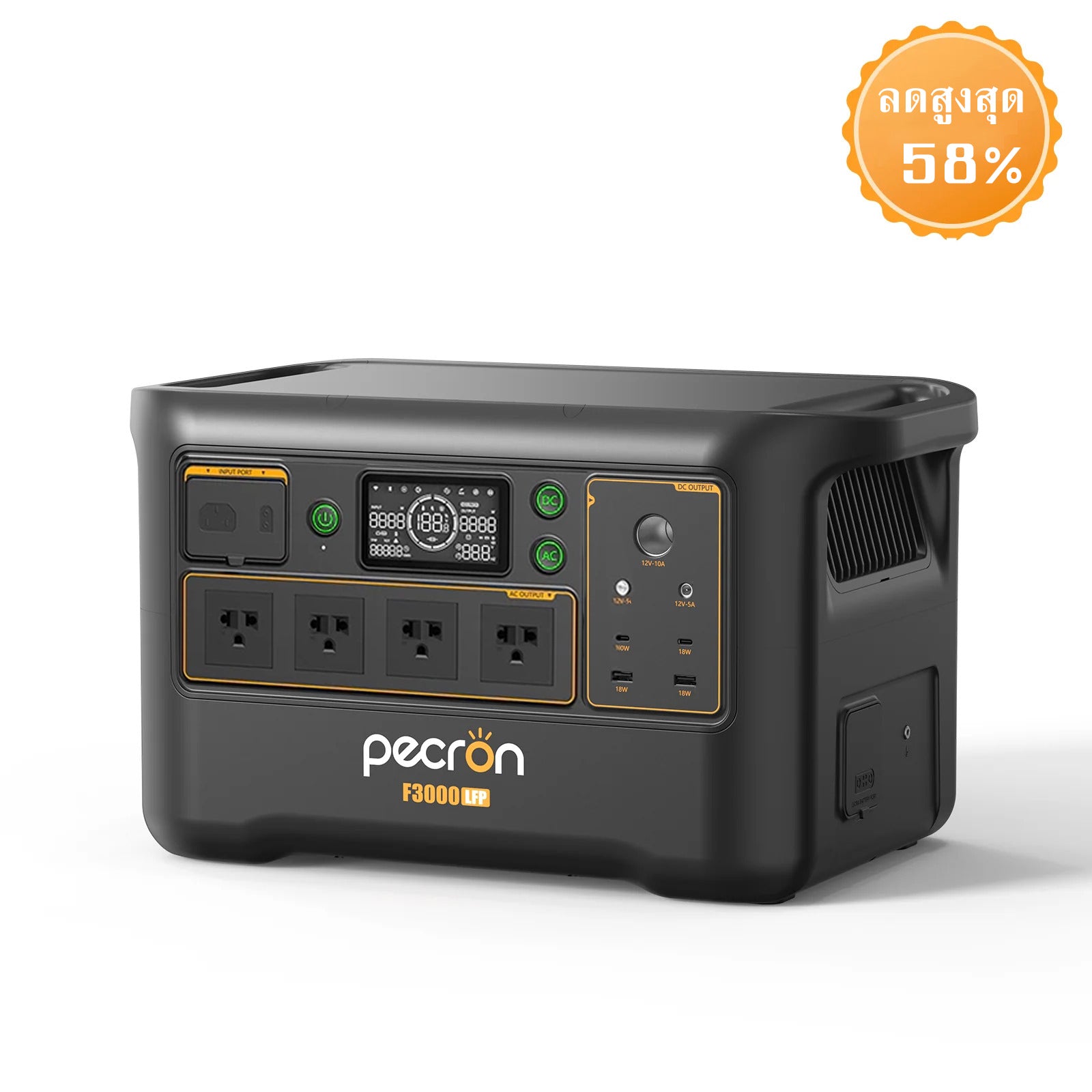 【เก็บปลายทาง】PECRON F3000LFP Portable Power Station  เครื่องสำรองไฟพกพา  3600W 3072Wh พาวเวอร์สเตชั่นแบบพกพา