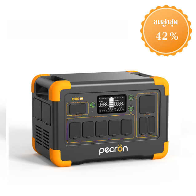 Pecron E1000LFP  เครื่องสำรองไฟพกพา Power Station1800W 1024Wh ชาร์จเต็มภายใน 80 นาที แบตLiFeP04【เก็บปลายทาง】