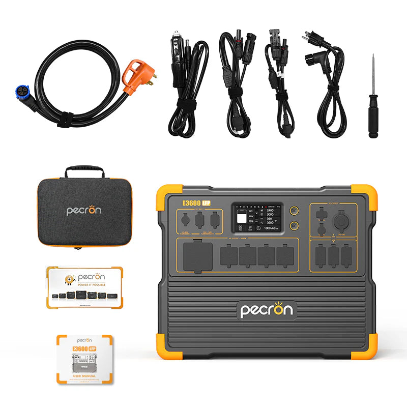 【PRE-ORDER】 PECRON E3600LFP Portable Power Station 3600W 3072Wh แผงขายของบนยานพาหนะ ระบบสำรองฉุกเฉินกรณีไฟฟ้าดับสำหรับการตั้งแคมป์