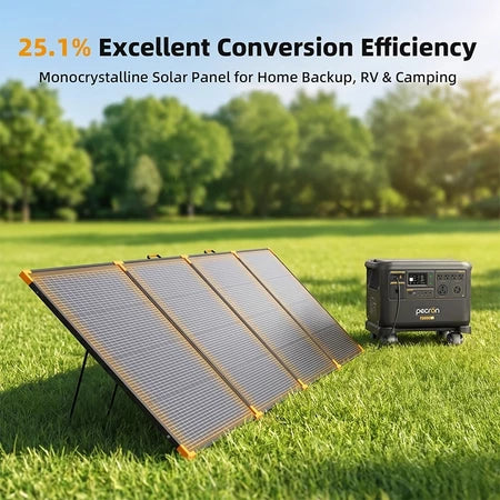 Pecron 500W แผงโซลาร์เซลล์พกพา   Portable Solar Panel แผงโซล่าเซลล์พกพา MC4 49.3V/20A
